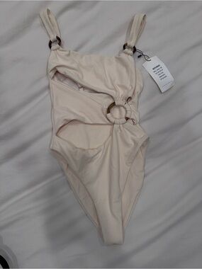 SAME Los Angeles Hunter One Piece Swim (Faux Suede Crème)